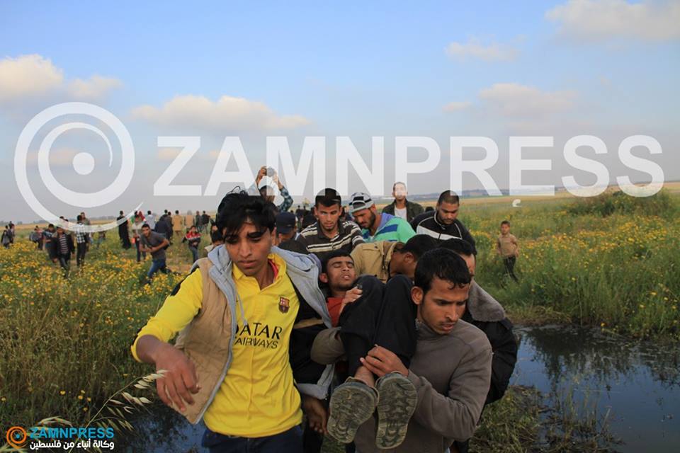 إصابات برصاص الاحتلال شرق خانيونس صورة من المكان