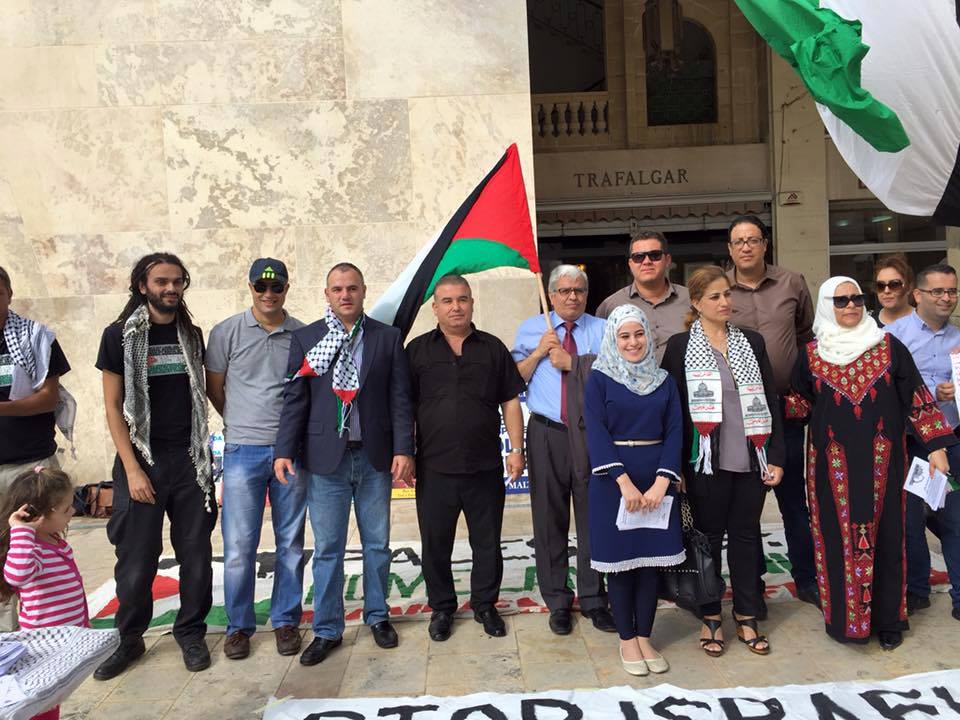 وقفة تضامنية مع الشعب الفلسطيني في العاصمة المالطية فاليتا وقفة تضامنية