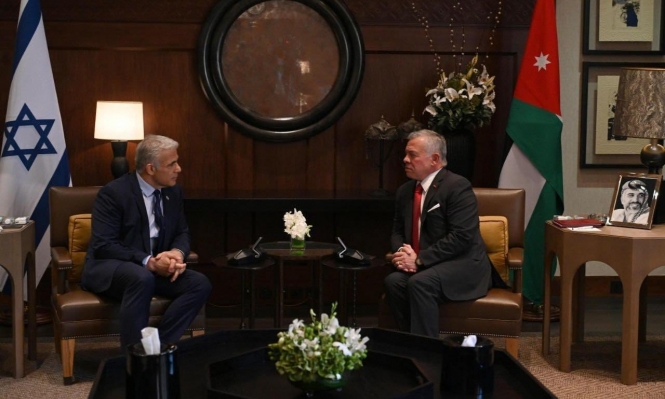 لبيد يلتقي الملك عبد الله في عمان