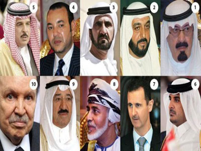 10 حكام عرب ضمن قائمة أغنى 15 حاكماً في العالم الحكام العرب