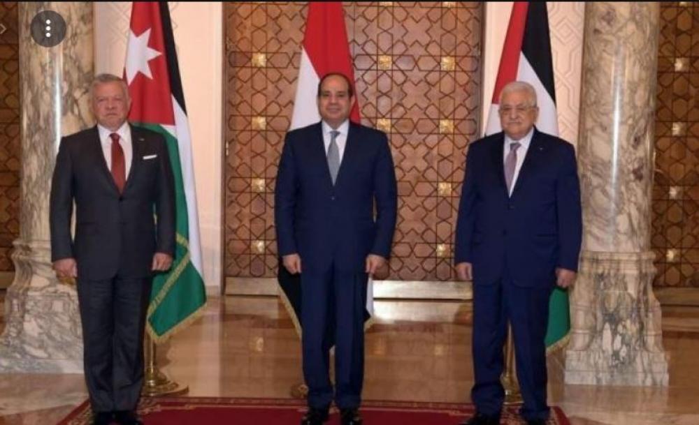 نص كلمة عباس بالقمة الثلاثية مع السيسي والملك عبد الله