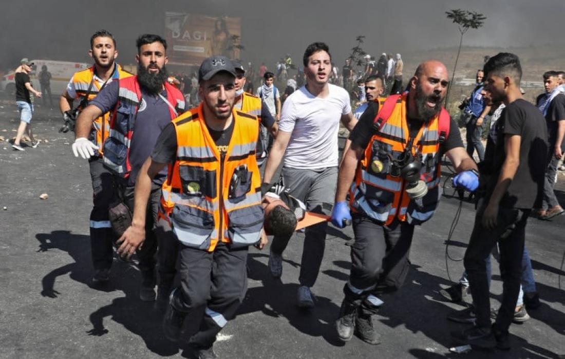 11 إصابة احداها خطيرة بالرقبة في مواجهات عنيفة مع الاحتلال في بلدة بيتا بنابلس