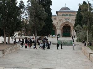 مستوطنون يقتحمون باحات المسجد الأقصى